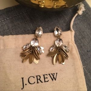 JCrew Crystal and Gold Earrings